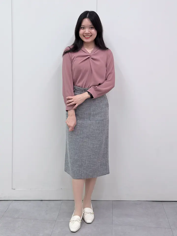 フレンチキスねじりVネック長袖ブラウス - 12Twelve Agenda(トゥエルブ