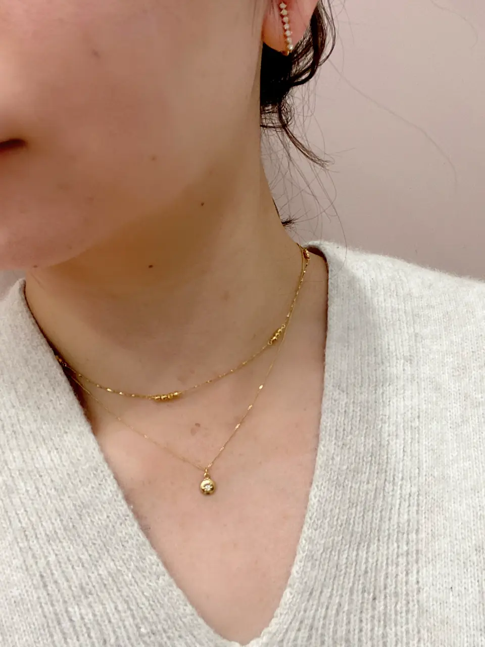 K18GP〉ランダムカットビーズネックレス - 12Twelve Agenda(トゥエルブ