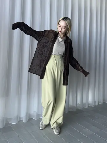 【メール便無料】 WIDE MEDI TUCK PANTS BONTAN パンツ