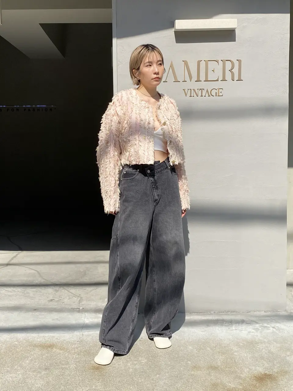 AMERI MIX PINK SHAGGY SHORT JACKET