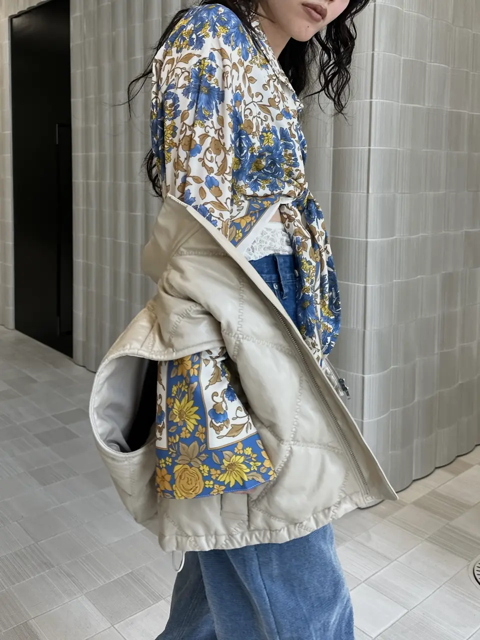 SYNTHETIC LEATHER QUILTING MINI VEST