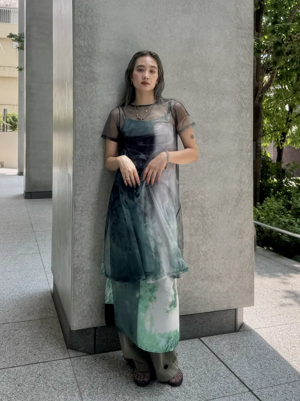 SULFUR DYEING WIDE SWEAT PANTS