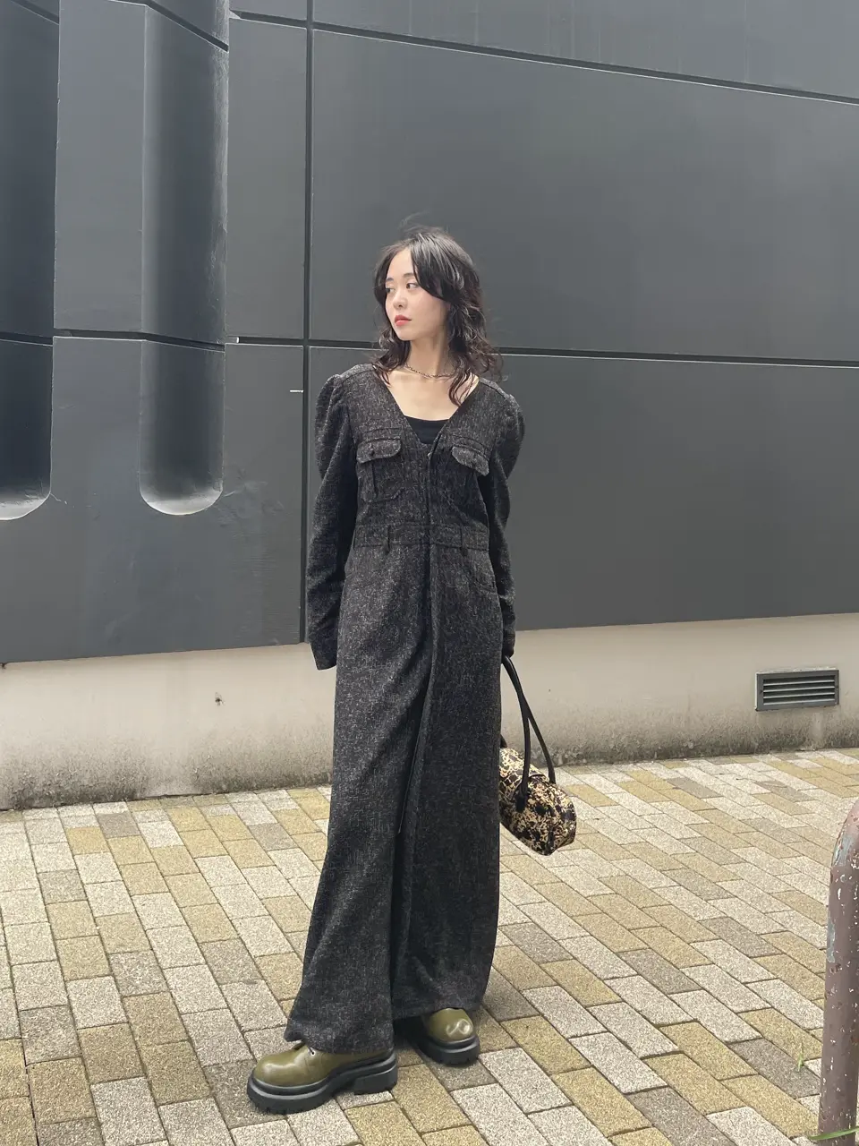 ADORABLE BACK RIBBON TWEED DRESS
