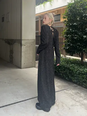 ADORABLE BACK RIBBON TWEED DRESS