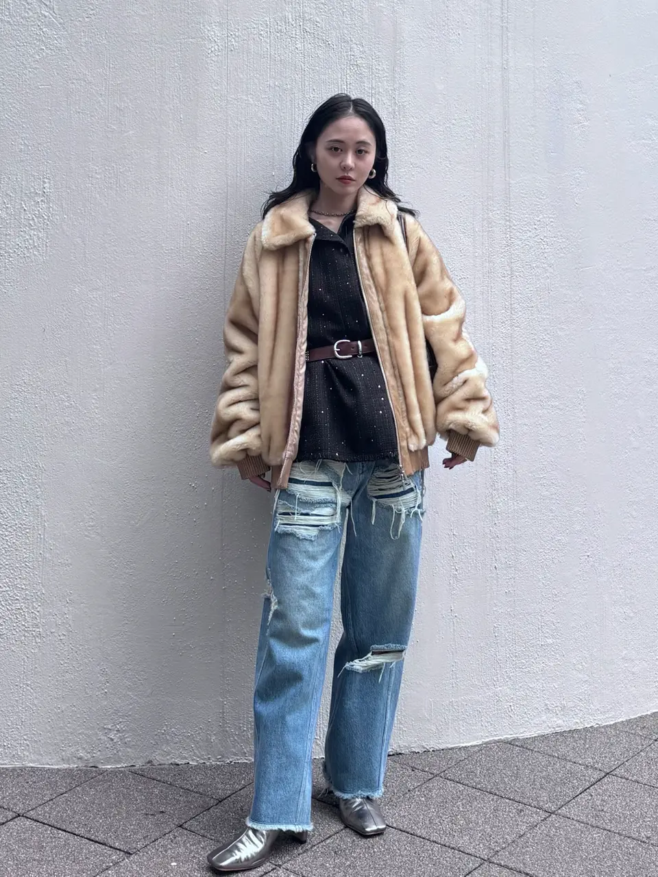 UND HARD DAMAGE LOOSE DENIM