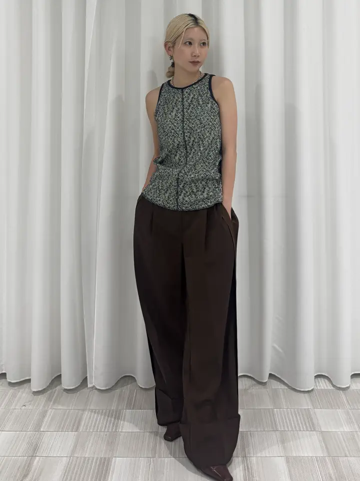 トップス Ameri LOUISE PATTERN DOCKING CUT TOP LOUISE PATTERN