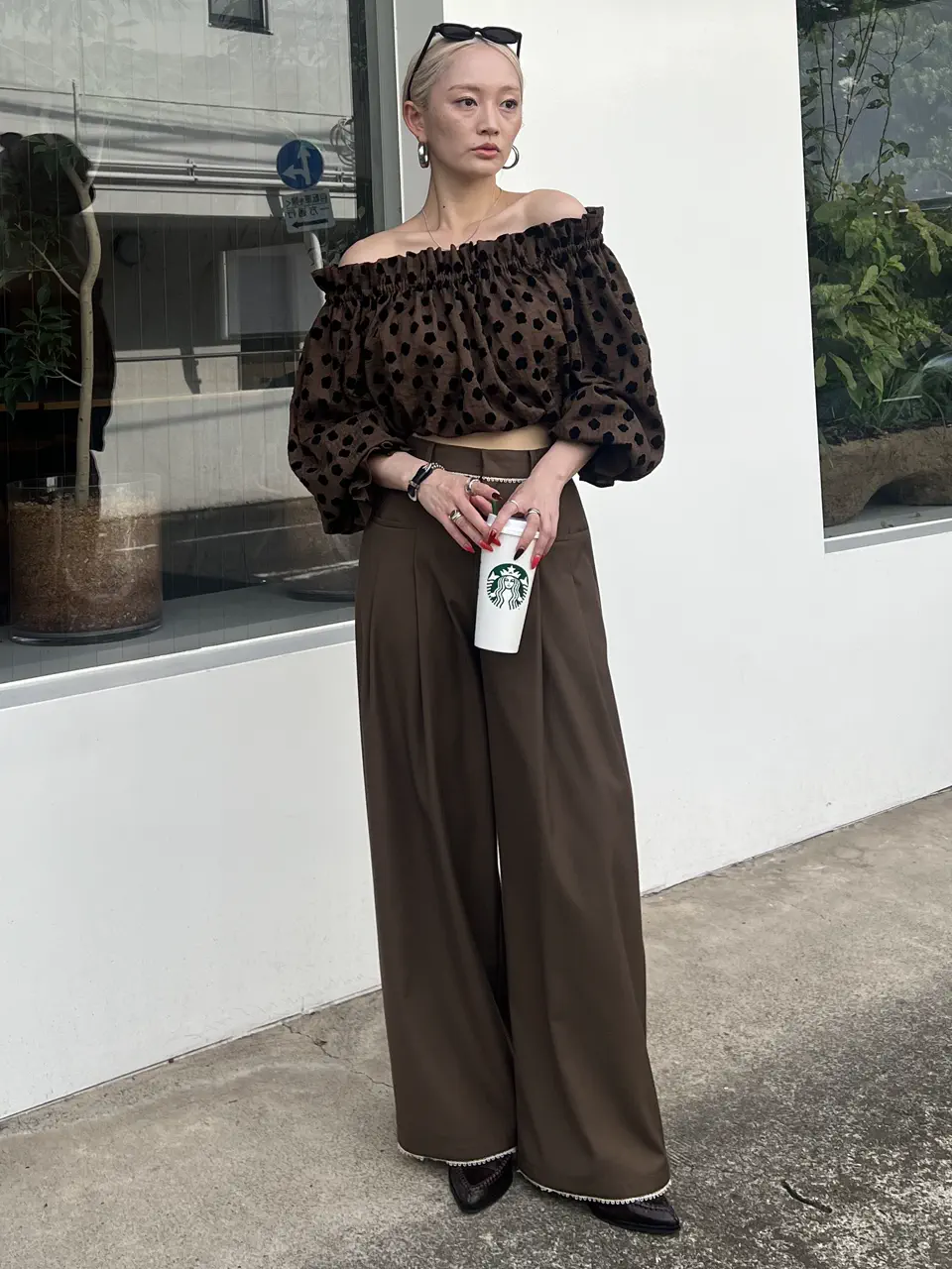 FLOCKY FROWER 2WAY OFF SHOULDER TOP