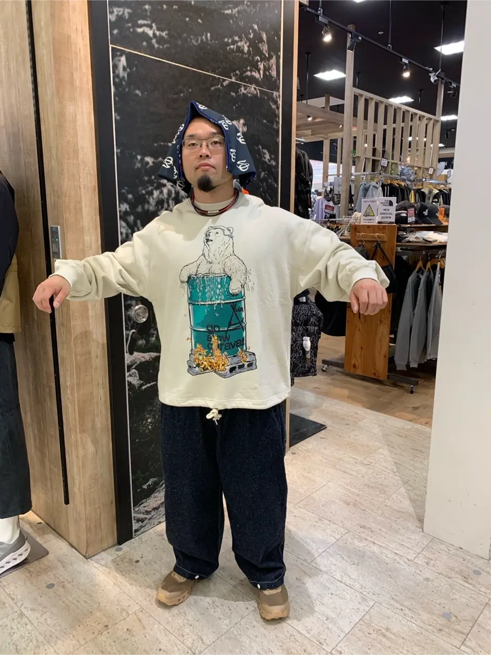 goslowcaravan  ツイルシャツ デニム インディゴ中濃  XL goslowcaravan ツイルシャツ デニム インディゴ中濃 XL
