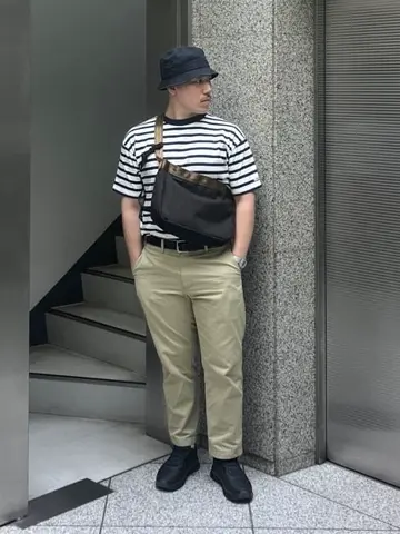 グッドウェア Goodwear USAコットン ボーダーBIG Tシャツ メンズ