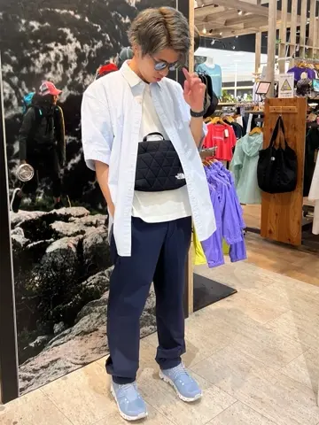 メンズ 半袖シャツ オーバーサイズ 作業着風 肩落ち H00284 Rocky Monroe｜接触冷感 オーバーサイズレギュラーカラー