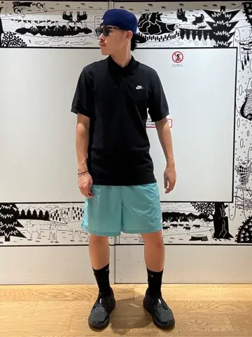 NIKE ナイキ 半袖ポロシャツ 黒 FITDRY ハーフジップ ファスナー