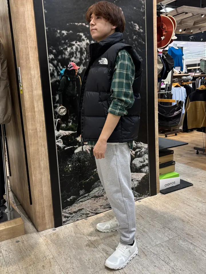 ノースフェイス 中綿ベスト ジップアップ 刺繍ロゴ グレー ワンポイント L 正規取扱店】ザ・ノース・フェイス ヌプシベスト メンズ THE NORTH