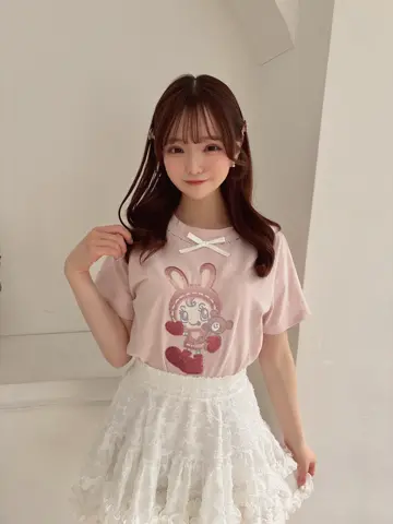 evelyn メゾピアノ コラボ Tシャツ ピンク フリーサイズ べリエちゃんTシャツ|evelyn(エブリン)公式通販サイト
