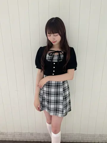 evelyn リボンチェックミニOP Sサイズ ブラック リボンチェックミニOP|evelyn(エブリン)公式通販サイト