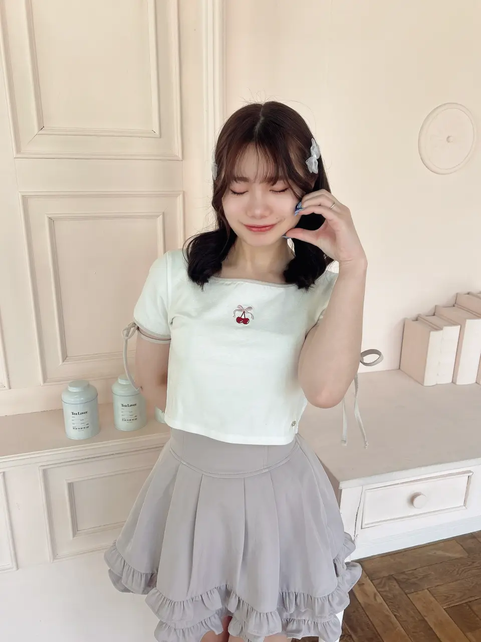 チェリー刺繍チビT｜evelyn（エブリン）公式通販サイト