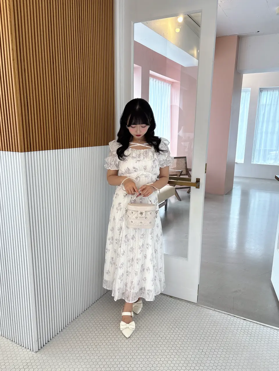 evelyn バストリボン花柄op ロングワンピース バストリボン花柄OP｜evelyn（エブリン）公式通販サイト