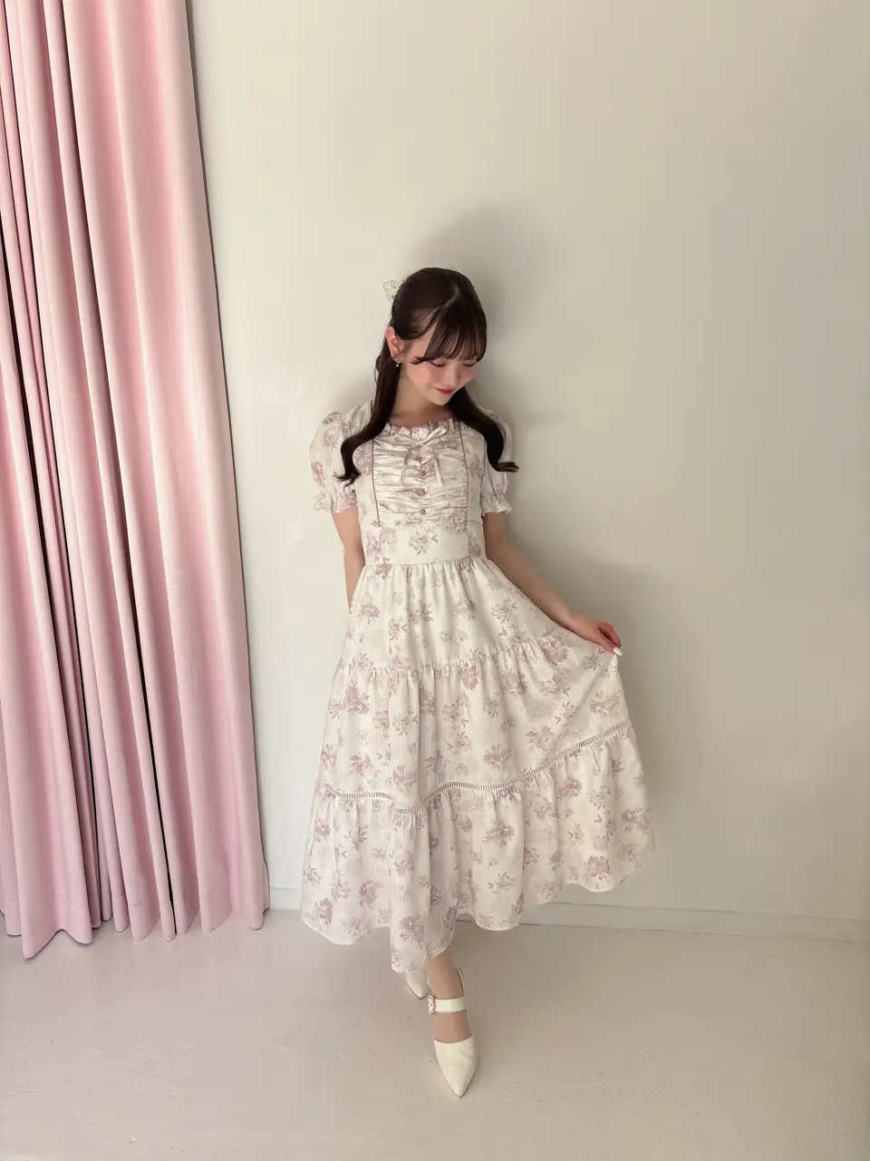 エブリン evelynの花柄ギャザーロングワンピース 匿名配送 タグ付き 人気 花柄ギャザーロングOP|evelyn(エブリン)公式通販サイト
