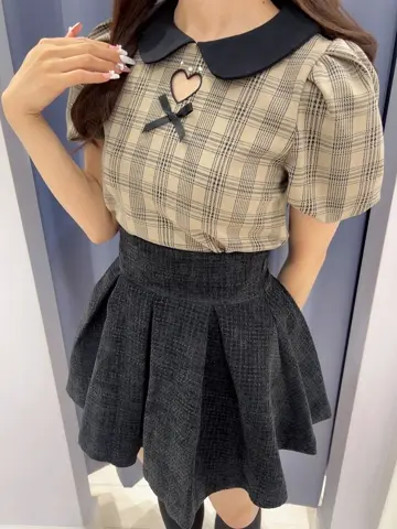 evelyn スカート ボリュームタックSK グレー チャコール ボリュームタックSK｜evelyn（エブリン）公式通販サイト