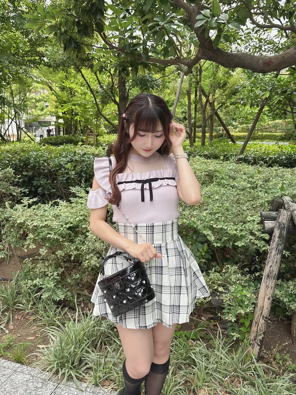 evelyn シアーフリルドットニット ミシェルマカロン pium アンミール evelyn シアーフリルドットニット ミシェルマカロン pium