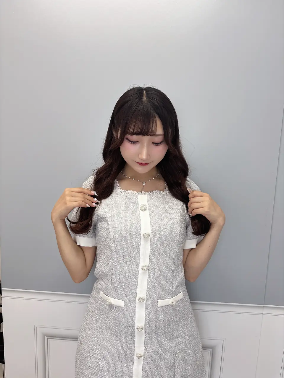 アプワイザー えびちゃん ビジューダウン♡ 大学入って初めて自分から声かけた可愛い友達🥹 そろそろ出会っ