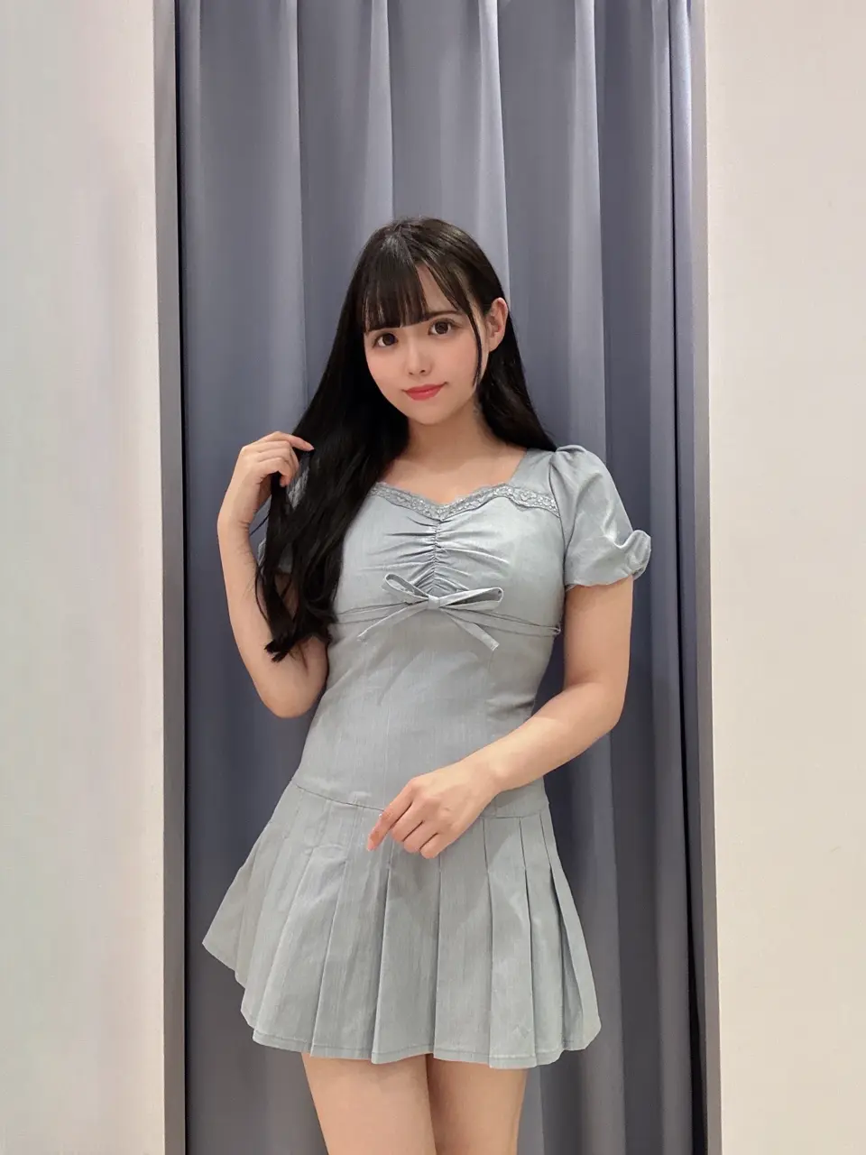 デニムプリーツミニワンピース｜evelyn（エブリン）公式通販サイト