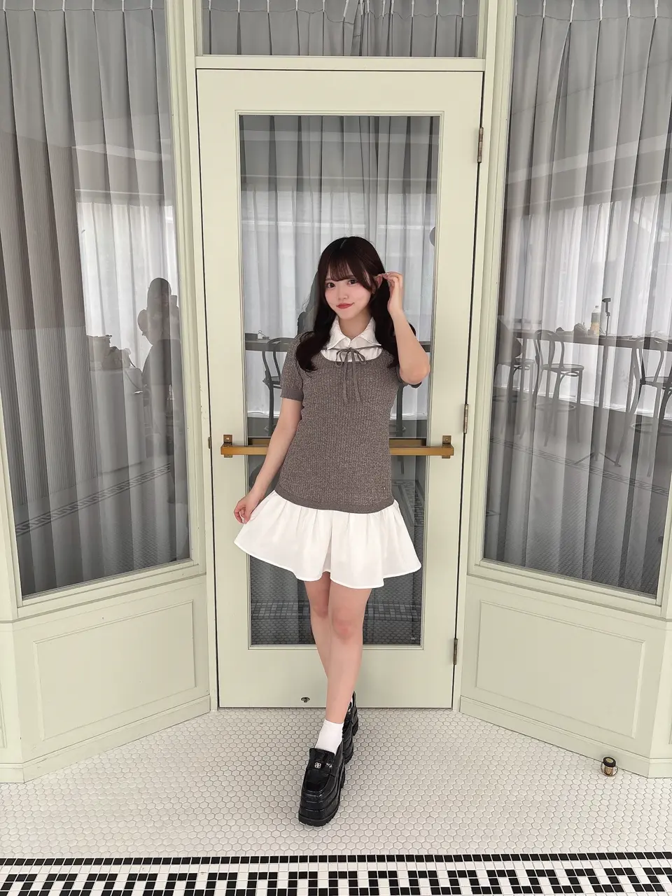 evelyn 　ドッキングシャツOP　お値下げ⭕ ドッキングシャツワンピース｜evelyn（エブリン）公式通販サイト