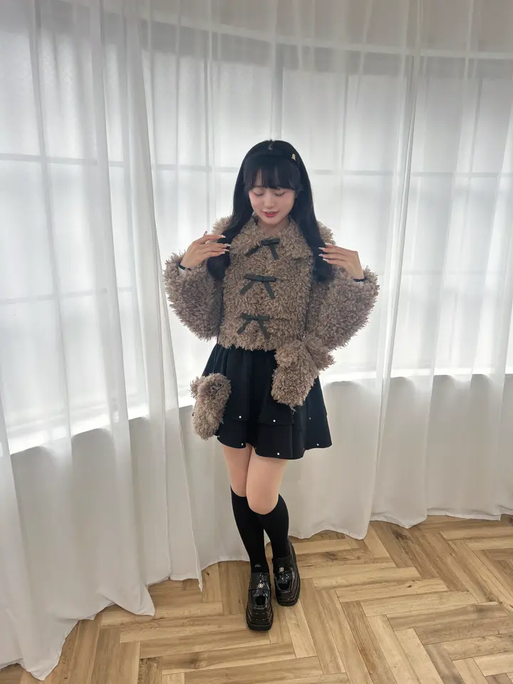 ミトン付きリボンファーコート｜evelyn（エブリン）公式通販サイト