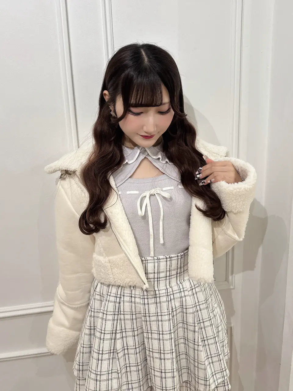 バイカラー襟リボンニット｜evelyn（エブリン）公式通販サイト