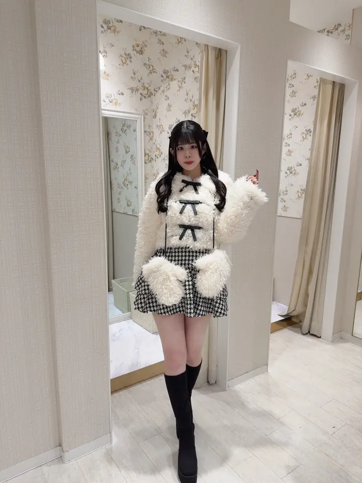 ミトン付きリボンファーコート｜evelyn（エブリン）公式通販サイト