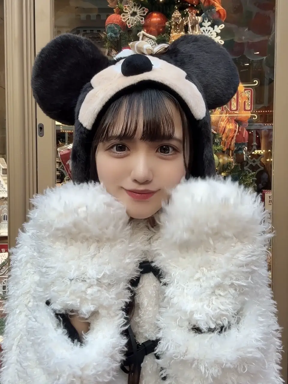 おきがえリラックマ ＊ ダッフルコート、ニットのリボン スライバーニット ノーカラーダッフルコート(51556250-2025