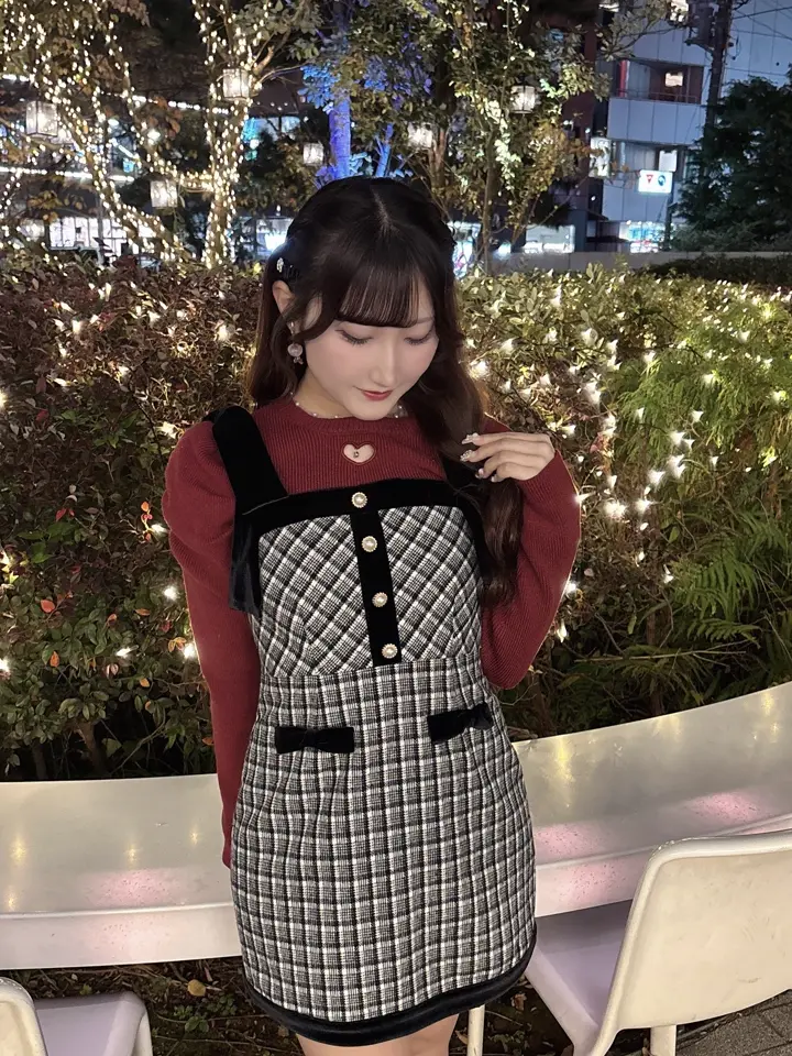 リボンベロアチェックワンピース｜evelyn（エブリン）公式通販サイト