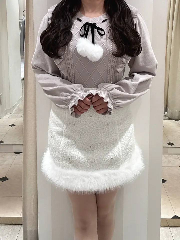 evelyn ファーフリルリボンニット ファーリボンフリルニット｜evelyn（エブリン）公式通販サイト