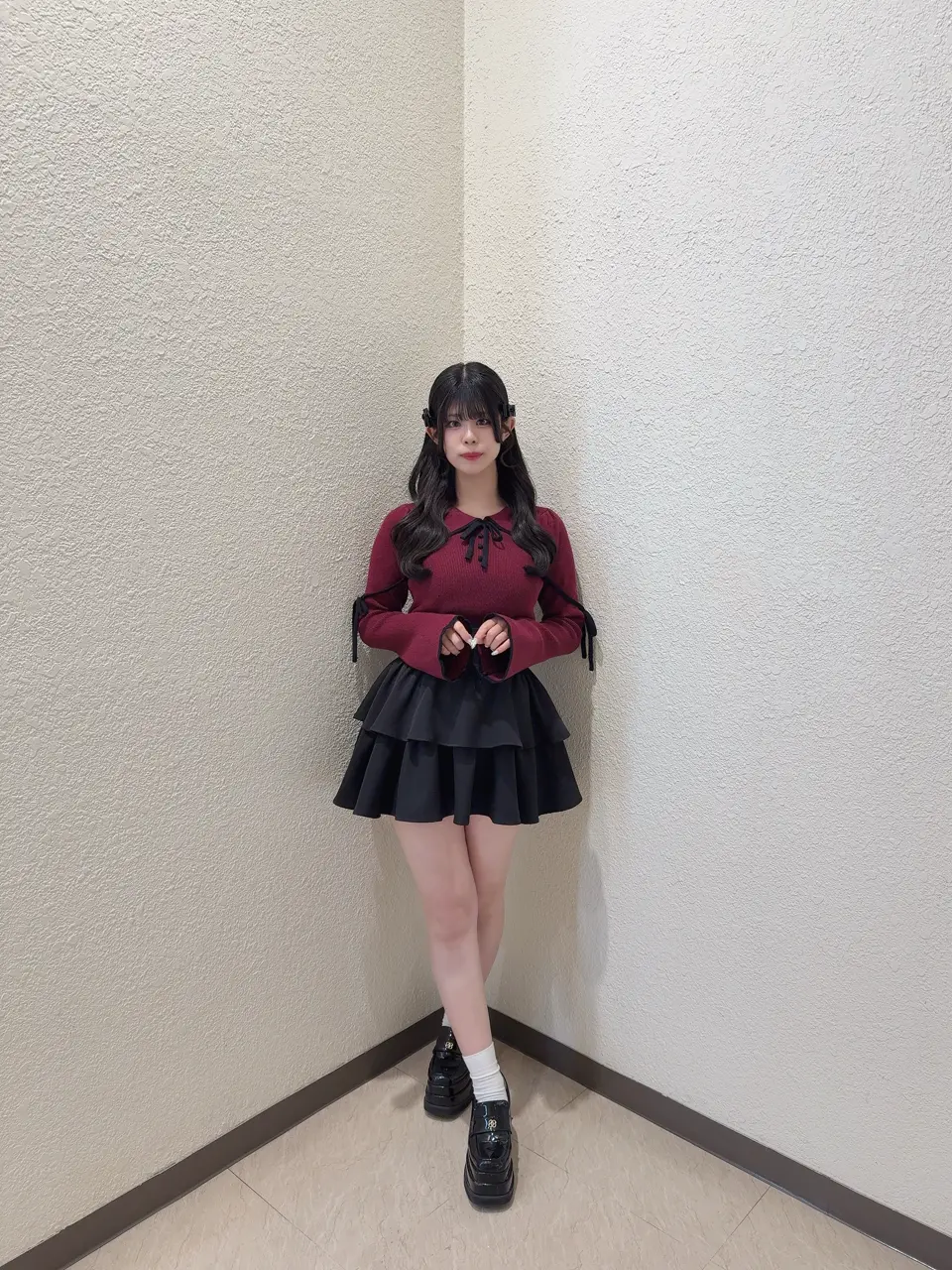 ベルスリーブバイカラーニット｜evelyn（エブリン）公式通販サイト