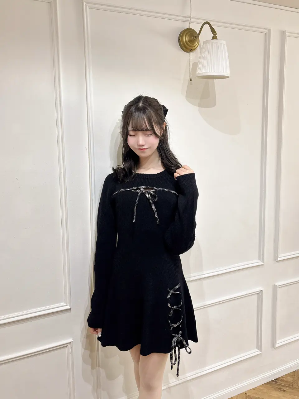 お年玉チェック編み上げワンピース｜evelyn（エブリン）公式通販サイト