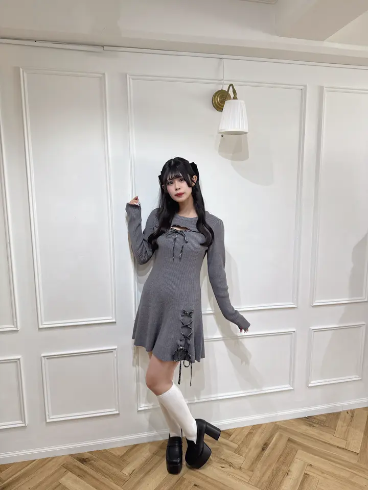 お年玉チェック編み上げワンピース｜evelyn（エブリン）公式通販サイト