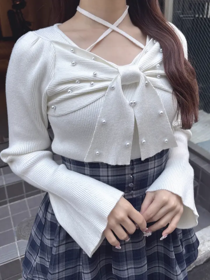 リボンクロスニット｜evelyn（エブリン）公式通販サイト