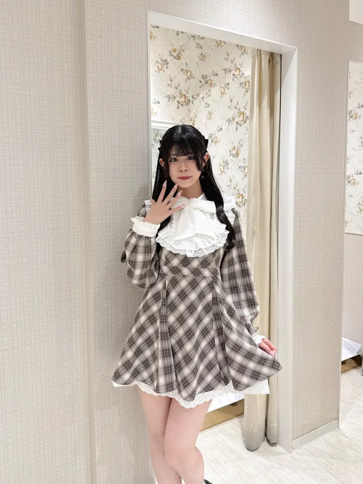 レースリボンチェックミニワンピース｜evelyn（エブリン）公式通販サイト