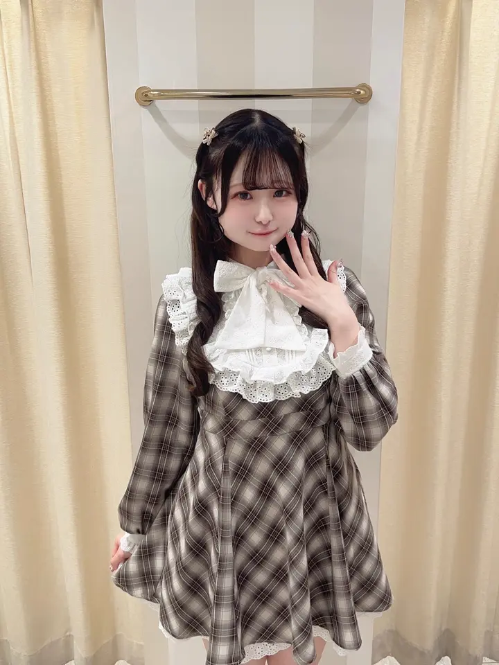 レースリボンチェックミニワンピース｜evelyn（エブリン）公式通販サイト