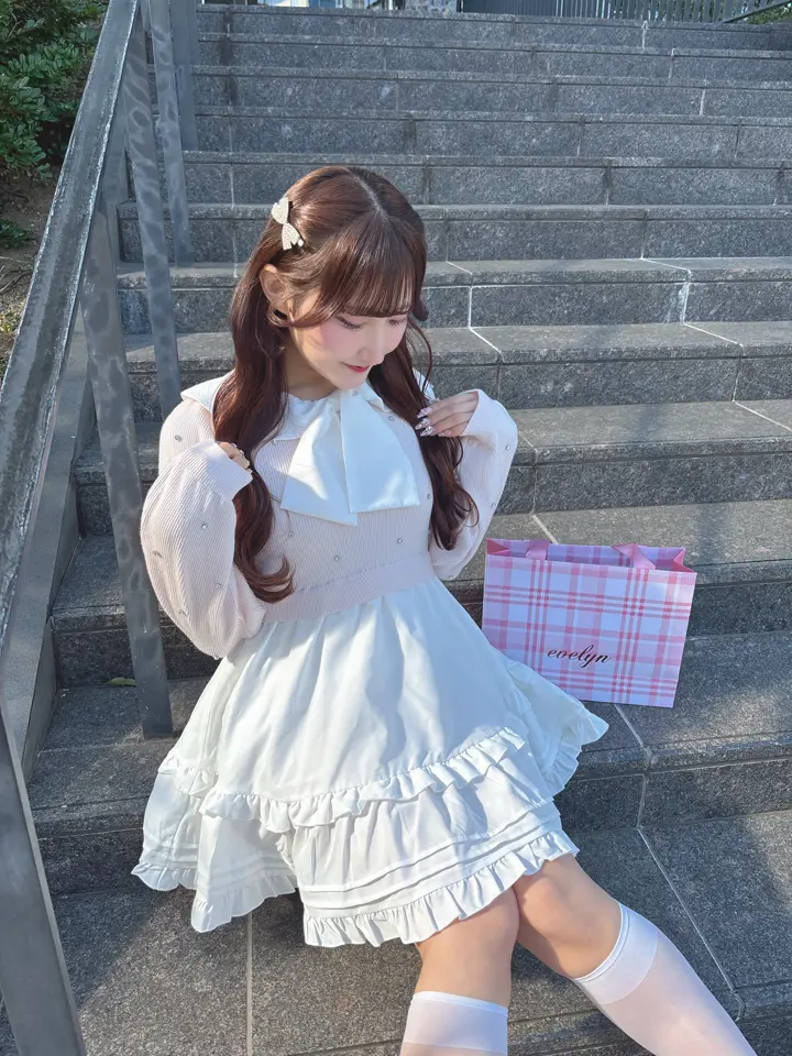 evelyn　襟タックミニワンピース 襟タックミニワンピース｜evelyn（エブリン）公式通販サイト