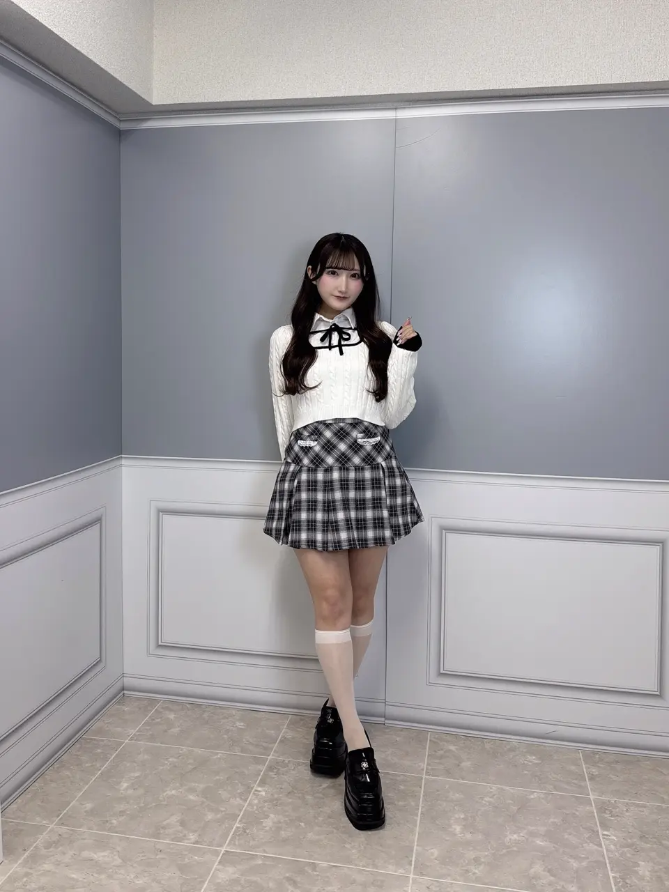 evelyn♡バイカラーシャツドッキングニット♡GY evelyn バイカラーシャツドッキングニット GY - メルカリ