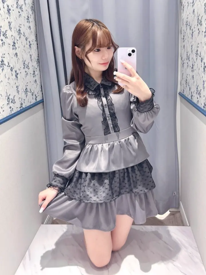 evelyn26春夏新作 ハートレースティアードワンピース チャコール ハートレースティアードワンピース｜evelyn（エブリン）公式通販サイト