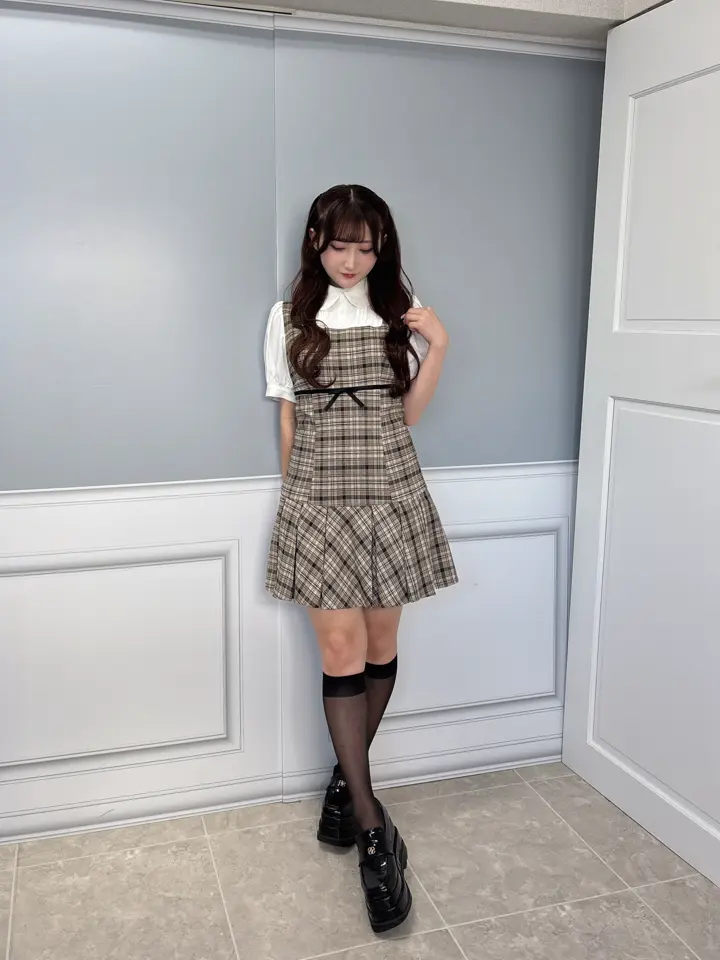 evelyn バストリボンチェックミニワンピース Mサイズ バストリボンチェックミニワンピース｜evelyn（エブリン）公式通販サイト