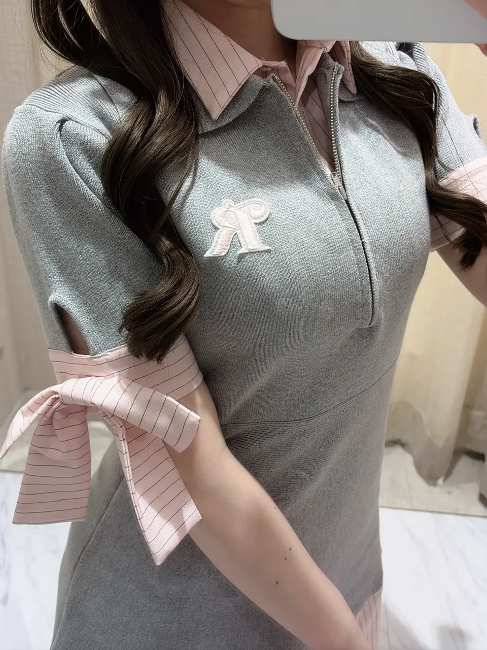 Shirt Docking Knit Onepiece｜evelyn（エブリン）公式通販サイト