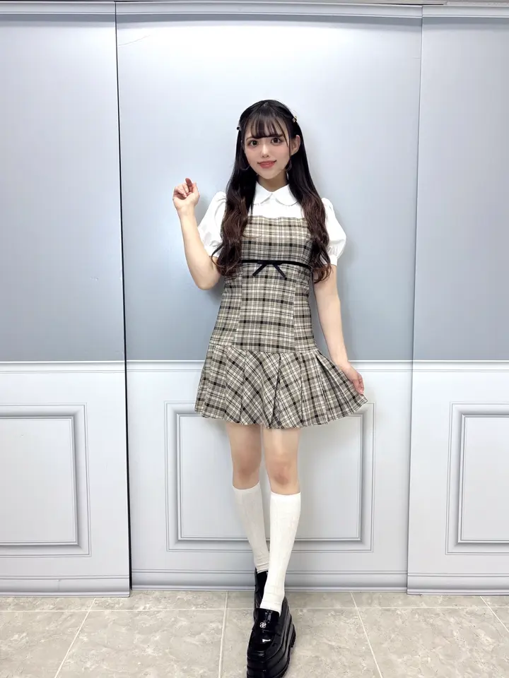バストリボンチェックミニワンピース｜evelyn（エブリン）公式通販サイト