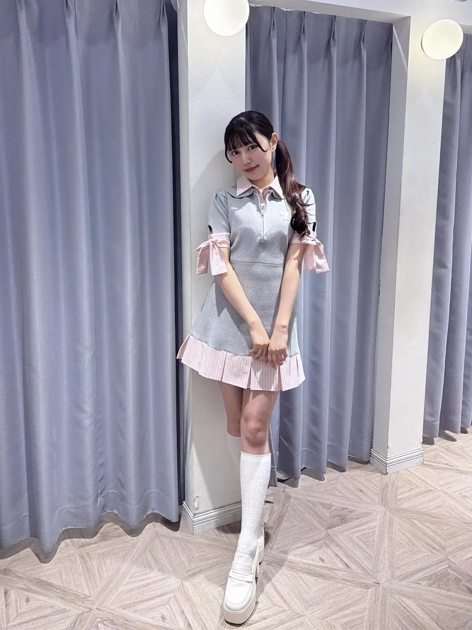 ワンピース Rilly emulie Shirt Docking Knit Onepiece Shirt Docking Knit Onepiece｜evelyn（エブリン）公式通販サイト
