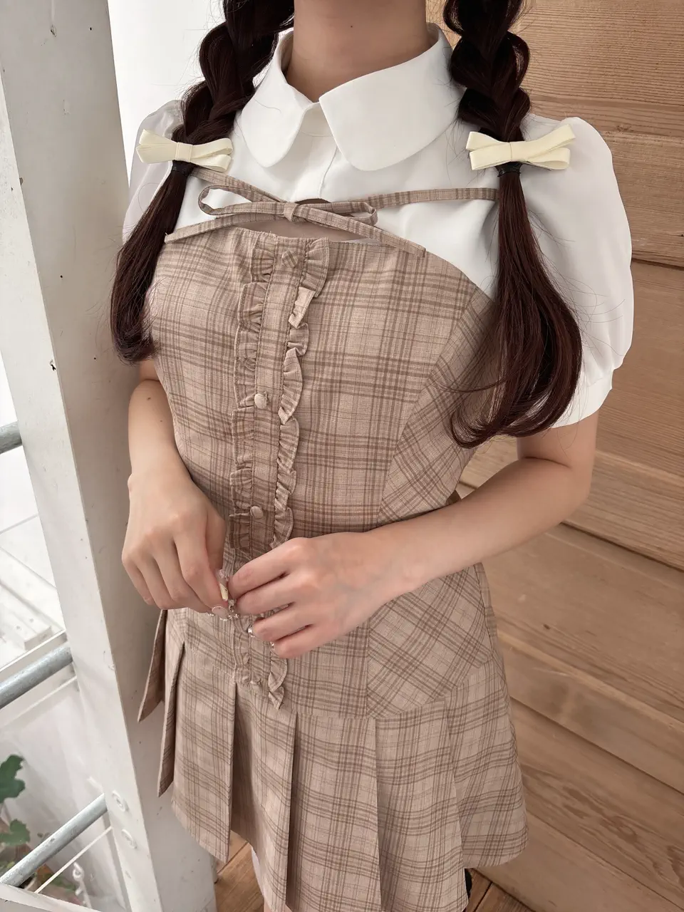ローウエストプリーツチェックワンピース｜evelyn（エブリン）公式通販