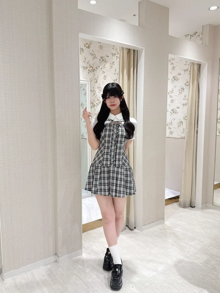 ローウエストプリーツチェックワンピース｜evelyn（エブリン）公式通販