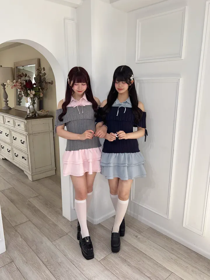evelyn シャツドッキングミニワンピース チャコール ドッキングシャツ