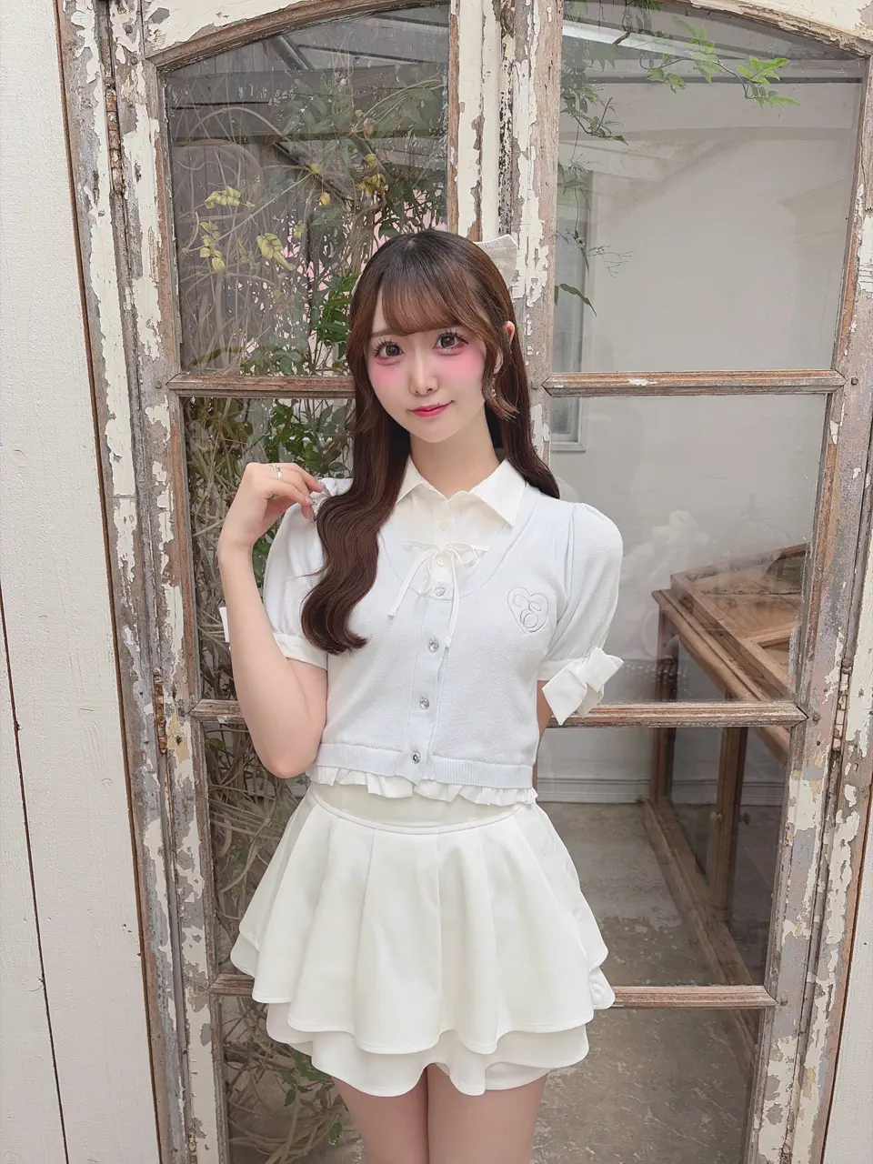 袖リボンシャツドッキングニット｜evelyn（エブリン）公式通販サイト