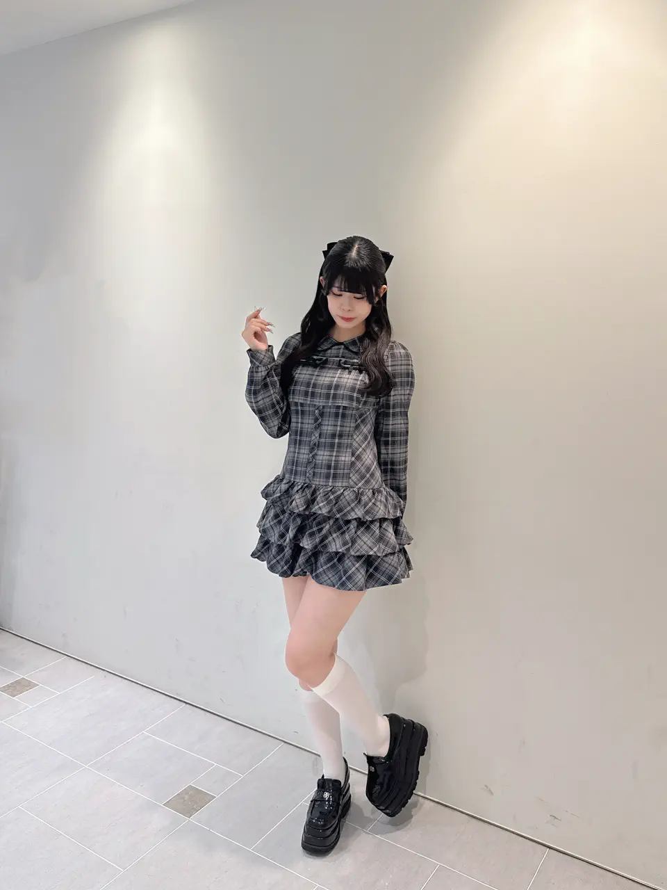 リボンポケットチェックミニワンピース｜evelyn（エブリン）公式通販サイト